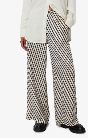 Marc O`Polo Palazzo Hose 34 mit Muster beige schwarz Viskose